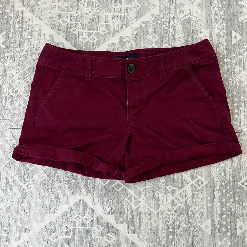 AE Maroon Twill Shorts